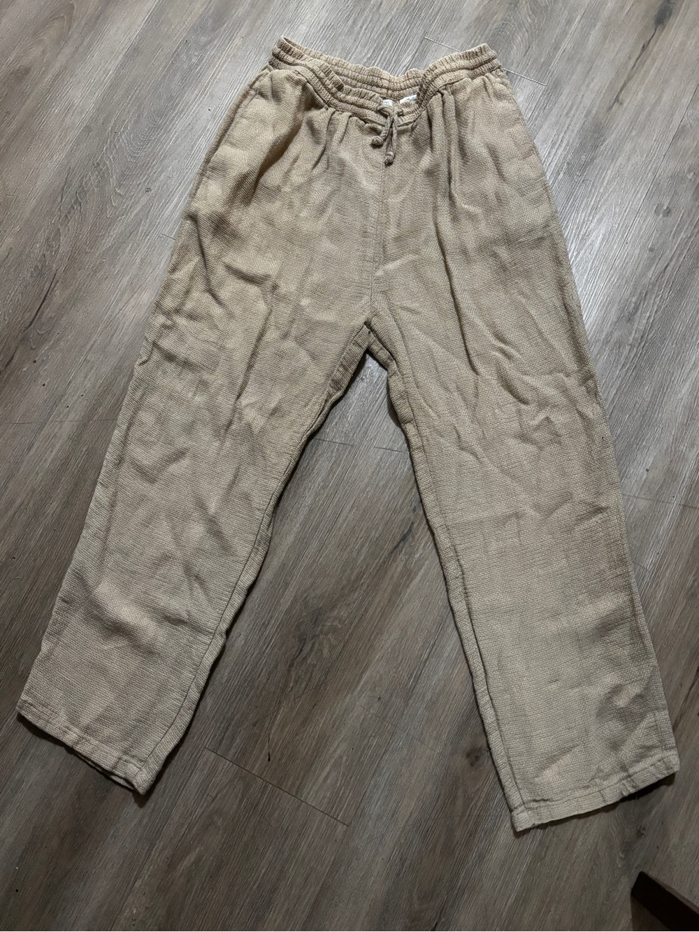 Men's Lightweight Drawstring Joggers in Beige